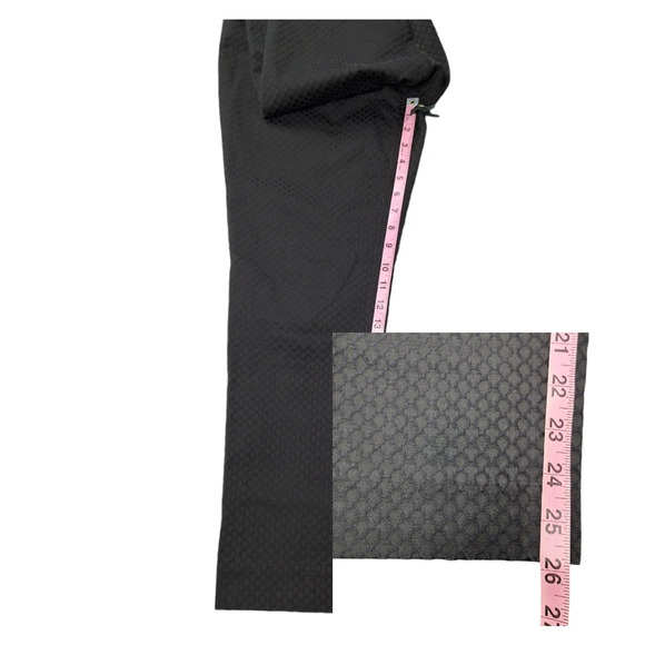 White House Black Market Sz‎ 10 The Slim Ankle Black Textured Pant - Picture 14 of 15